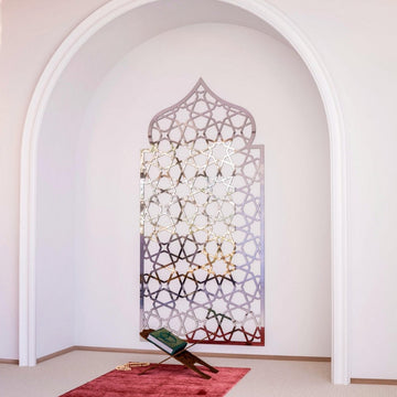 Home Prayer Niche Interior Mihrab - Islamic Gift | 8 - Pointed Star Motif - Islamic Wall Art Store