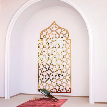 Home Prayer Niche Interior Mihrab - Islamic Gift | 8 - Pointed Star Motif - Islamic Wall Art Store