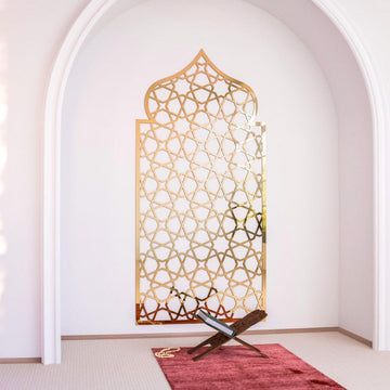 Home Prayer Niche Interior Mihrab - Islamic Gift | 8 - Pointed Star Motif - Islamic Wall Art Store