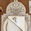 Arched embroidered placemat with napkin and plate, shared by @decor_with_sandy
