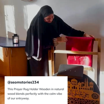 Wooden Prayer Rug and Mat Holder and Quran Stand - Islamic Wall Art Store