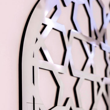 Interior Mihrab Islamic Wall Art - Wooden Prayer Niche | 8 - Pointed Star Motif - Islamic Wall Art Store