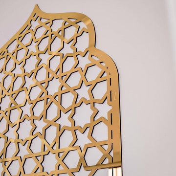 Interior Mihrab Islamic Wall Art - Wooden Prayer Niche | 8 - Pointed Star Motif - Islamic Wall Art Store