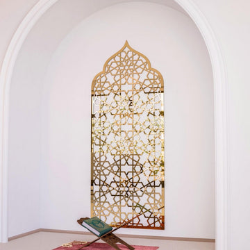 Interior Mihrab Wooden Prayer Niche - Islamic Home Decor | 6 - Pointed Star - Islamic Wall Art Store