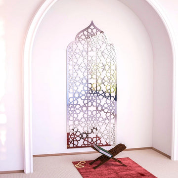 Interior Mihrab Wooden Prayer Niche - Islamic Home Decor | 6 - Pointed Star - Islamic Wall Art Store