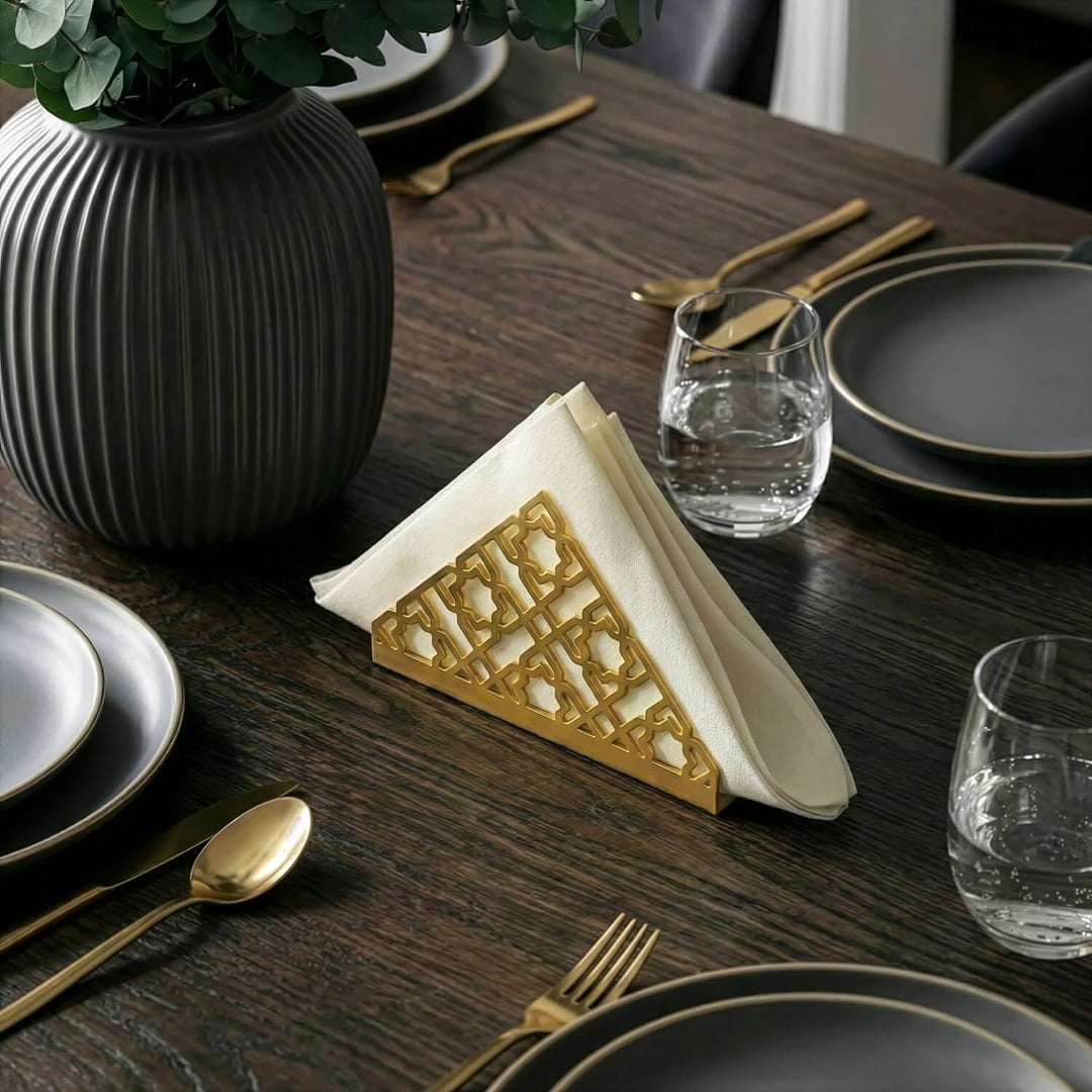 Geometric Islamic Napkin Holder – Metal Iftar Table Decor