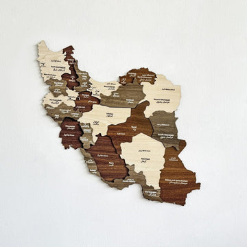 Iran Wooden Wall Map Islamic Wall Art Decor - Islamic Wall Art Store
