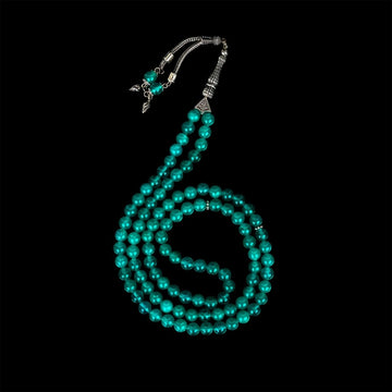 Islamic Beads - Mint Green Jade Stone Beads Polished Misbaha Tasbeeh - Islamic Wall Art Store