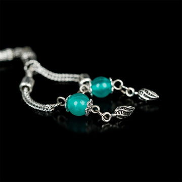 Islamic Beads - Mint Green Jade Stone Beads Polished Misbaha Tasbeeh - Islamic Wall Art Store