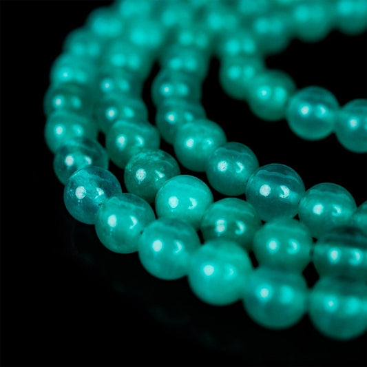 Islamic Beads - Mint Green Jade Stone Beads Polished Misbaha Tasbeeh - Islamic Wall Art Store