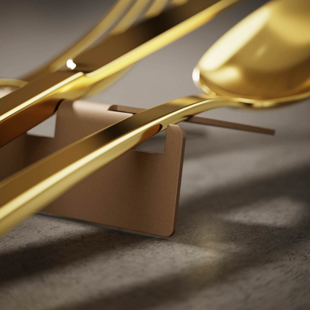 Crescent Moon Metal Cutlery Holder – Ramadan Table Decor