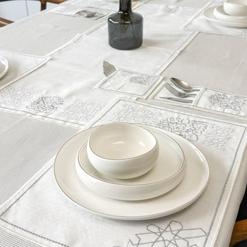 Islamic Dining Table Decor Silver Set for 6 | 19 - Piece - Islamic Wall Art Store