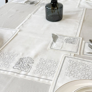Islamic Dining Table Decor Silver Set for 6 | 19 - Piece - Islamic Wall Art Store