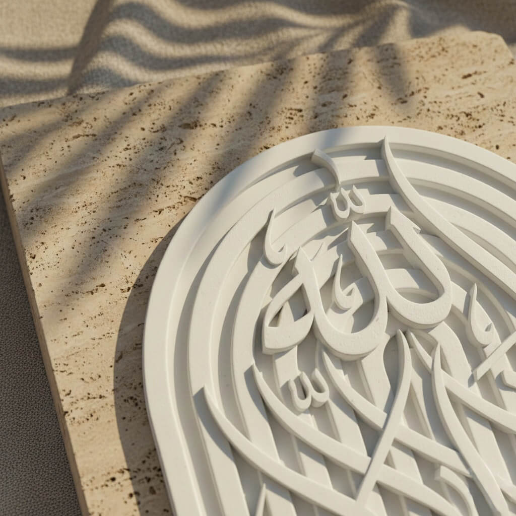Stone Islamic Table Decor - SubhanAllah, Alhamdulillah, AllahuAkbar - Handmade Dhikr Art