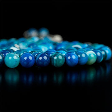Islamic Prayer Beads - Aqua Blue Marbled Agate Stone Dhikr Beads - Islamic Wall Art Store