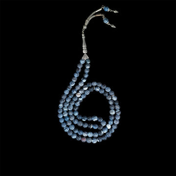 Islamic Prayer Beads - Blue Crack Agate Stone Beads Tasbeeh - Islamic Wall Art Store
