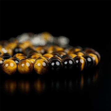 Islamic Prayer Beads - Golden Brown Tiger’s Eye Stone Beads Tasbeeh - Islamic Wall Art Store