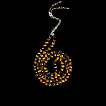 Islamic Prayer Beads - Golden Brown Tiger’s Eye Stone Beads Tasbeeh - Islamic Wall Art Store