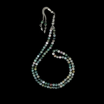 Islamic Prayer Beads - Indian Agate Stone Beads Tasbeeh - Islamic Wall Art Store