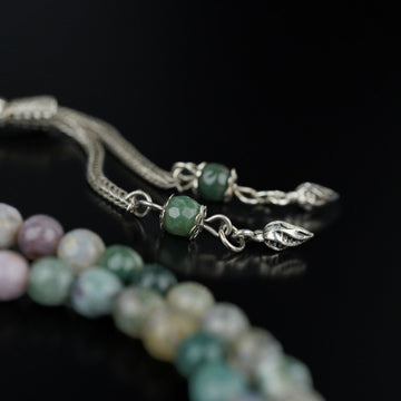 Islamic Prayer Beads - Indian Agate Stone Beads Tasbeeh - Islamic Wall Art Store