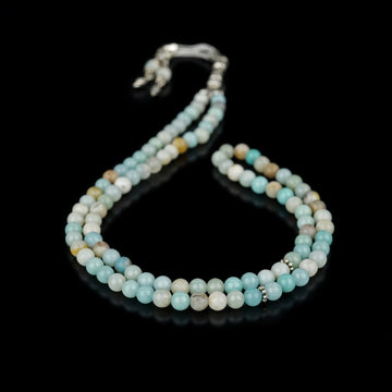 Islamic Prayer Beads | Natural Flower Amazonite Stone Beads Dhikr Misbaha - Islamic Wall Art Store