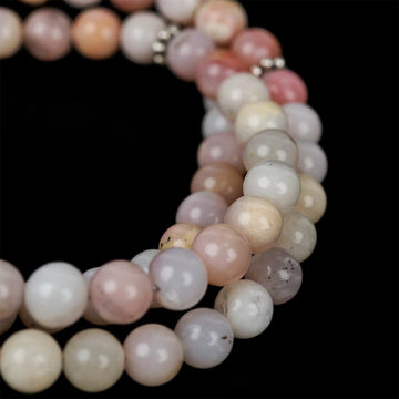 Islamic Prayer Beads - Pastel Pink Opal Stone Beads Dhikr Rosary - Islamic Wall Art Store
