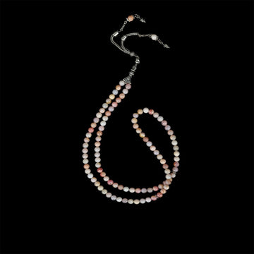 Islamic Prayer Beads - Pastel Pink Opal Stone Beads Dhikr Rosary - Islamic Wall Art Store