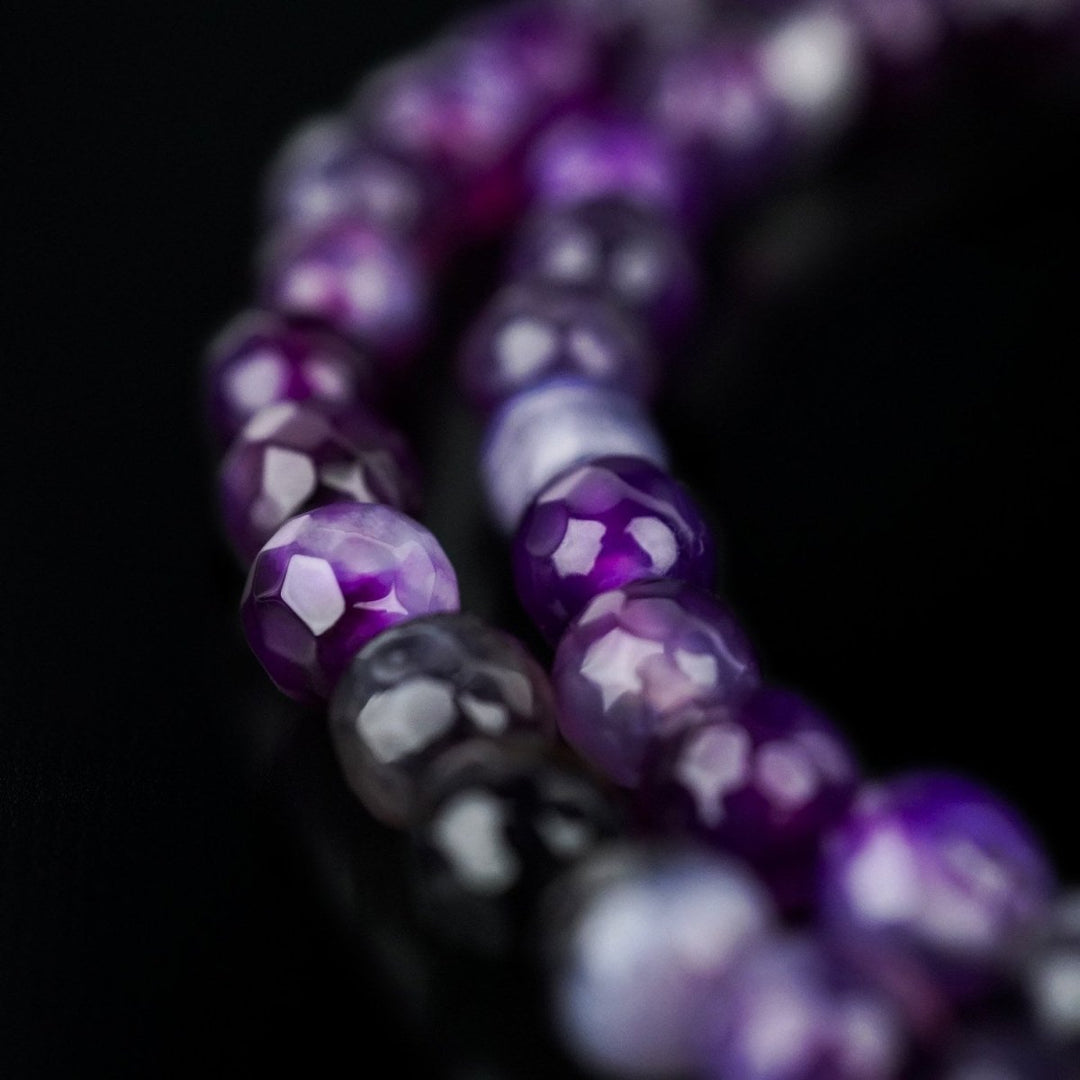 Islamic Prayer Beads - Purple Agate Prayer Beads - Faceted Cut - Islamic Wall Art Store