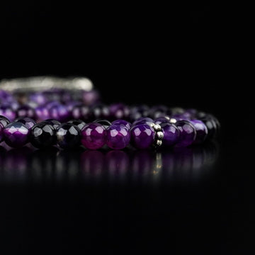 Islamic Prayer Beads - Purple Agate Prayer Beads - Faceted Cut - Islamic Wall Art Store