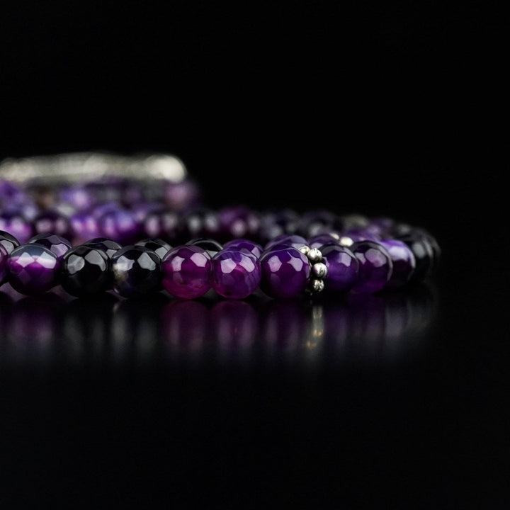 Islamic Prayer Beads - Purple Agate Prayer Beads - Faceted Cut - Islamic Wall Art Store