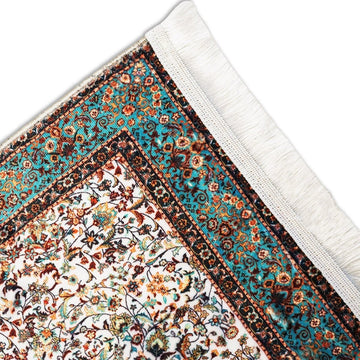 Islamic Prayer Rugs - Aqua & Beige Ornate Design - Islamic Wall Art Store