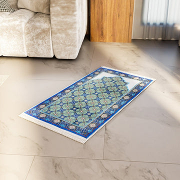 Islamic Prayer Rugs - Blue & Green Tile Patterns - Islamic Wall Art Store