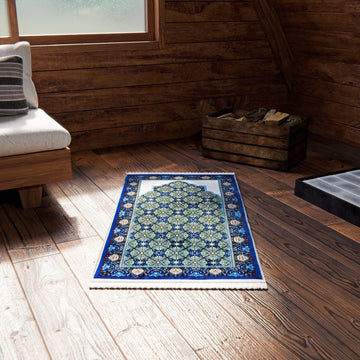 Islamic Prayer Rugs - Blue & Green Tile Patterns - Islamic Wall Art Store