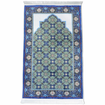 Islamic Prayer Rugs - Blue & Green Tile Patterns - Islamic Wall Art Store