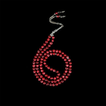Islamic Praying Beads - Deep Red & Black Classic Pray Tasbeeh - Islamic Wall Art Store