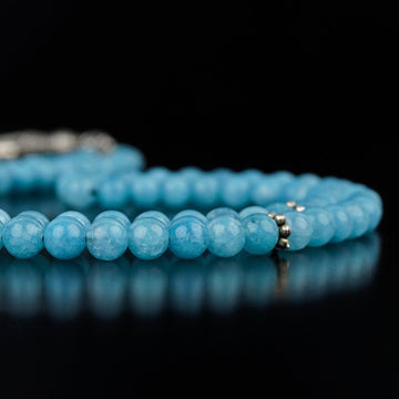 Islamic Rosary | Blue Quartz Beads Prayer Beads - Sphere cut - Islamic Wall Art Store