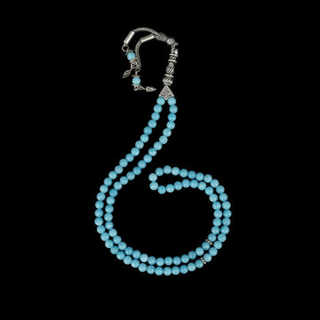 Islamic Rosary | Blue Quartz Beads Prayer Beads - Sphere cut - Islamic Wall Art Store
