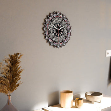 Islamic Wall Clock with Ayatul Kursi Calligraphy - Elegant Muslim Home Decor - Islamic Wall Art Store