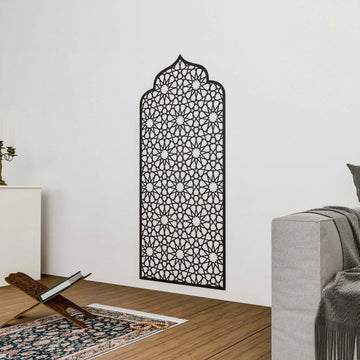 Islamic Wooden Interior Mihrab for Home Prayer Space | 12 - Pointed Star - Islamic Wall Art Store