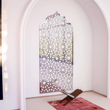 Islamic Wooden Interior Mihrab for Home Prayer Space | 12 - Pointed Star - Islamic Wall Art Store