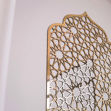 Islamic Wooden Interior Mihrab for Home Prayer Space | 12 - Pointed Star - Islamic Wall Art Store