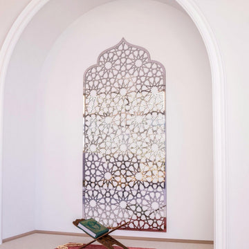 Islamic Wooden Interior Mihrab for Home Prayer Space | 12 - Pointed Star - Islamic Wall Art Store