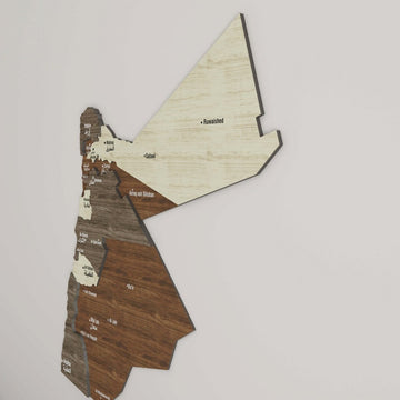 Jordan Map Wall Decor – Wooden Country Maps - Islamic Wall Art Store