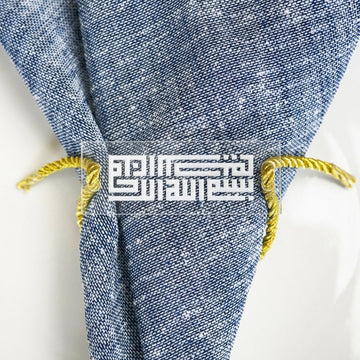 Kufic Bismillah napkin holder with cord in transparent