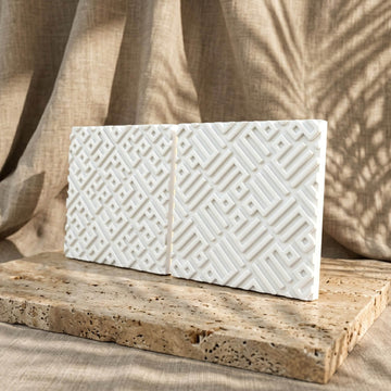 Ensemble de 2 Allah (SWT) et Muhammad (paix et bénédictions sur lui) en coufique - Décoration islamique en pierre