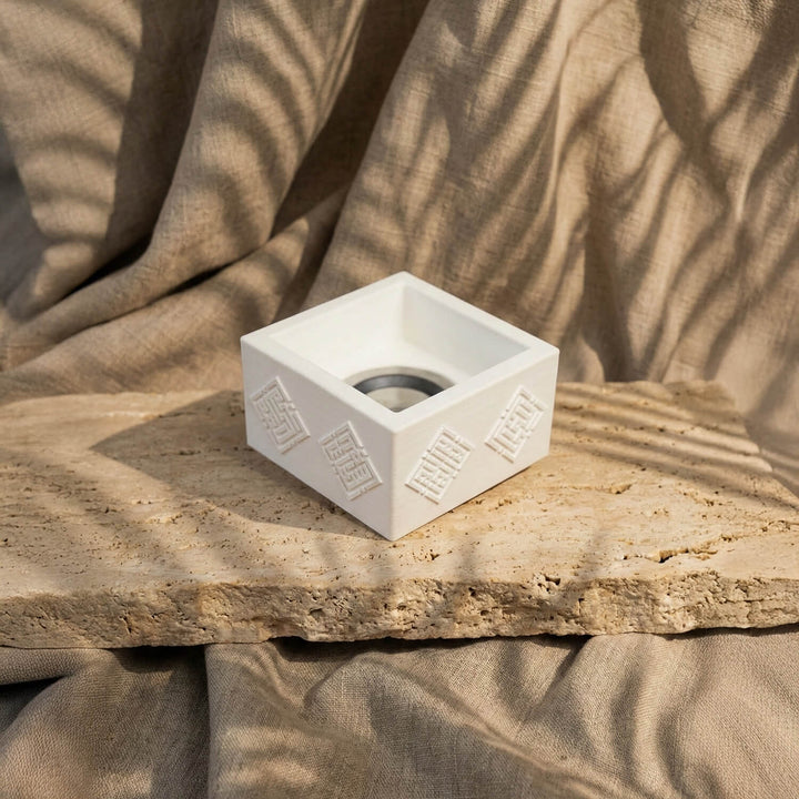 4 Dhikr Stone Cast Mabkhara – Geometric Kufic Incense Burner