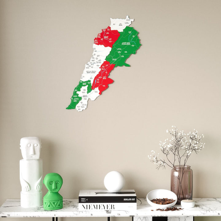 Colorful Lebanon Wooden Wall Map 3D Heritage Decor