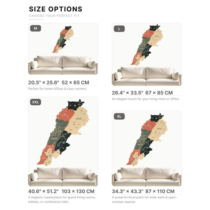 Colorful Lebanon Wooden Wall Map 3D Heritage Decor