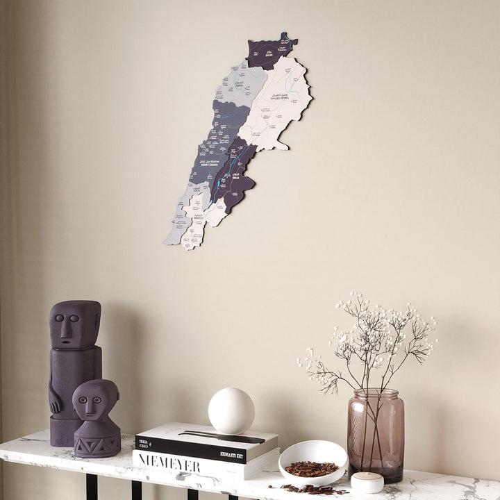 Colorful Lebanon Wooden Wall Map 3D Heritage Decor