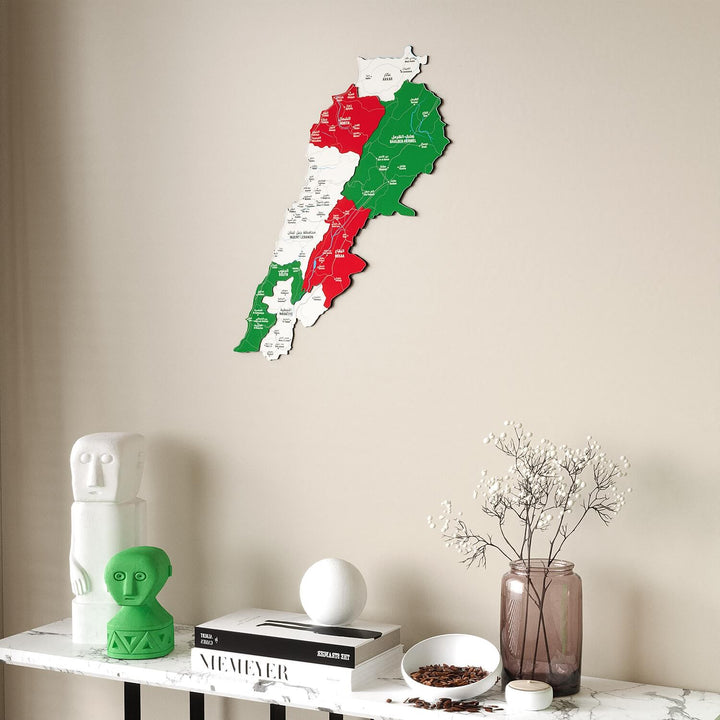 Colorful Lebanon Wooden Wall Map 3D Heritage Decor
